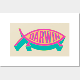 Darwin Fish Logo Posters and Art